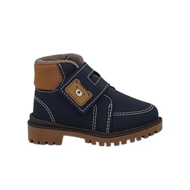 Imagem de Bota Coturno Infantil Bebê Menino Ursinho Molekinho 2144230, Marinho, 