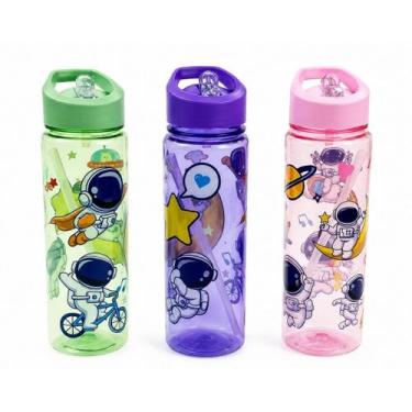 Imagem de Garrafa Infantil com Canudo Astronauta 770ml  Cores Sortidas - MABEL I
