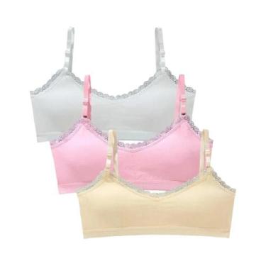 Imagem de Sutiãs De Treinamento Para Meninas Com Renda, Algodão Macio, Acolchoad