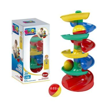 Imagem de Brinquedo Infantil Rola Bola Dismat Blocolandia 18 Pcs 2505