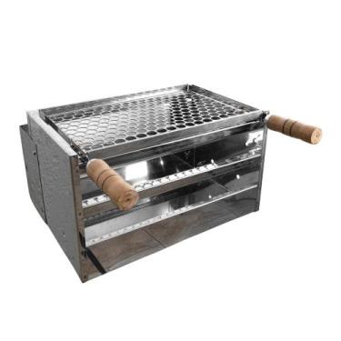 Imagem de Churrasqueira Inox portatil Compacta Modelo Parede Fácil de Instalar G