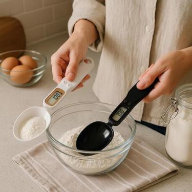 Imagem de Colher Medidora Digital Balança Precisão Dosador Alimentos Grãos Café 