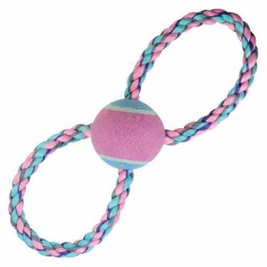 Imagem de Jambo pet corda 8 bola tenis pastel brinquedo p/ caes