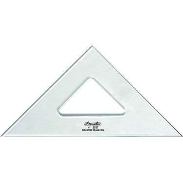 Imagem de Esquadro Isósceles 45° de 37 cm sem Escala, Trident, 2537, Acrílico Cristal, Incolor