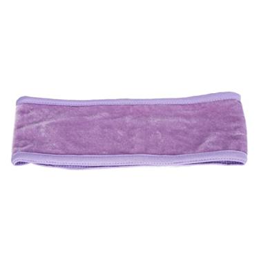 Imagem de Faixa de cabeça de spa facial, macio, confortável, de usar, faixa elástica para chuveiro, multifuncional, ajustável para meninas para salão de beleza para mulheres em casa (roxa)