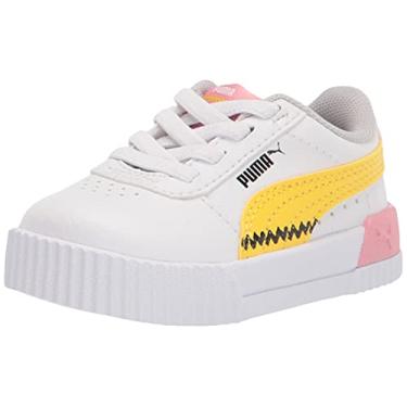 Imagem de PUMA Tênis infantil unissex Peanuts Carina sem cadarço, Puma Branco/milho, 4 Toddler