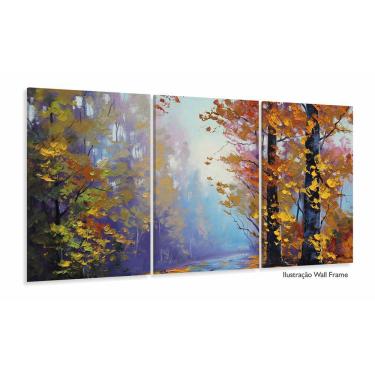 Imagem de Quadro Decorativo Abstrato Arvore sala quarto 120x60 3 Peças