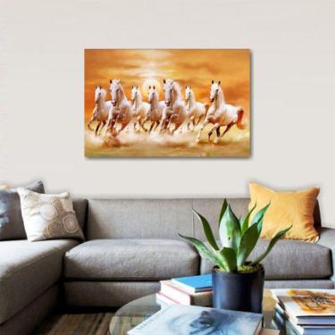 Imagem de Quadro Cavalos Brancos Correndo decorativo