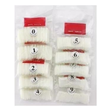 Imagem de Kit 500 Unhas Tips Postiças Inteiras Natural