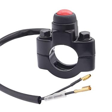 Imagem de weideer 12 v motor de motocicleta stop start kill switch liga/desliga cnc universal 7/8 polegadas 22mm interruptor de botão momentâneo com placa traseira de montagem para atv k-f007