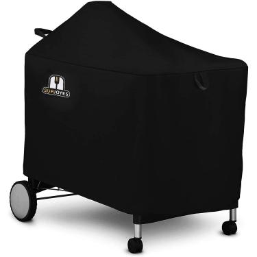 Imagem de SUPJOYES Capa de churrasqueira para Weber Performer Deluxe Charcoal, capas de churrasco de 55 cm, acessórios premium resistentes à prova d'água para churrasqueiras a carvão Weber 7152 Performer