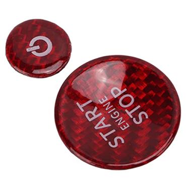 Imagem de Adesivo de chaveiro de ignição, adesivo de botão start stop leve substituição de fibra de carbono para Land Rover Defender 2020-2021 para carro