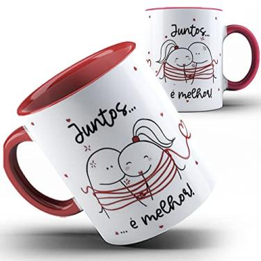 Imagem de Caneca vermelha Flork namorados juntos é melhor
