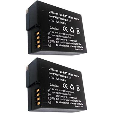 Imagem de 2 baterias 7.2V 1200mAh DMW-BLC12 de substituição para baterias Panasonic DMW-BLC12E DMW-BLC12PP Lumix DMC-FZ200, DMC-FZ1000, DMC-G5, DMC-G6, DMC-G7, DMC-GX8, DMC-G85, DMC-GH2 Câmera