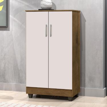 Imagem de Armário Multiuso Organizador Lavanderia 2 Portas 1,18m Smart Jequitibá / Off White J&A