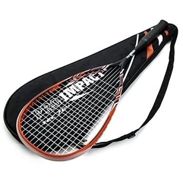 Imagem de Pro Impact Graphite Squash Racket - Full Size with Carry On Cover and Durable Strings - Made of Pure Graphite Designed to Improve Gameplay for All Skill Levels (RED/Black)