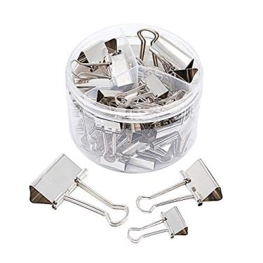 Imagem de Grampos de papel prateados, conjunto de tamanhos variados (pequeno, médio, grande) para escritório, escola e material de casa (nova versão)