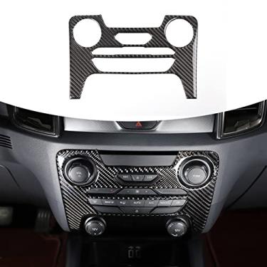 Imagem de PIUGILH Para Ford Ranger 2015 2016 2017 2018 2019 2020 2021 Carro de fibra de carbono real adesivo 3D console central ar condicionado painel interruptor de volume moldura decorativa
