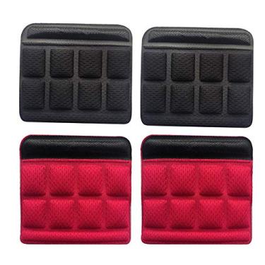 Imagem de Almofadas de queixo de capacete Hai Hong para ciclismo, motocicleta, capacete, esponjas, alça de queixo, 4 peças, cinza/vermelho/preto