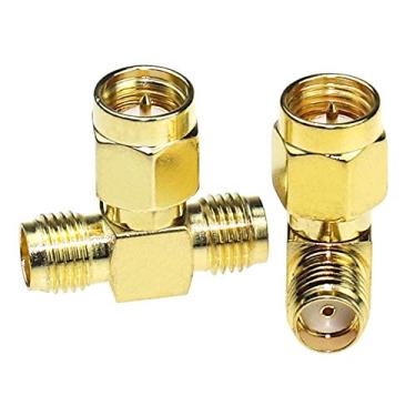 Imagem de KOSTONA Adaptador SMA de 3 vias macho para 2 fêmeas (pacote com 2, 50 douradas, 3 portas)