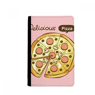 Imagem de Salsicha cogumelo pizza Itália alimentos porta passaporte notecase burse capa carteira cartão bolsa, Multicolor