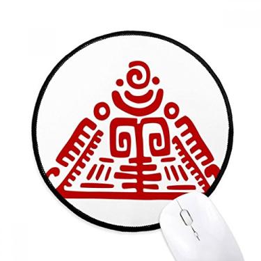 Imagem de DIYthinker Totems Pirâmide Mexicana Civilização Antiga Mouse Pad Desktop Tapete Redondo para Computador