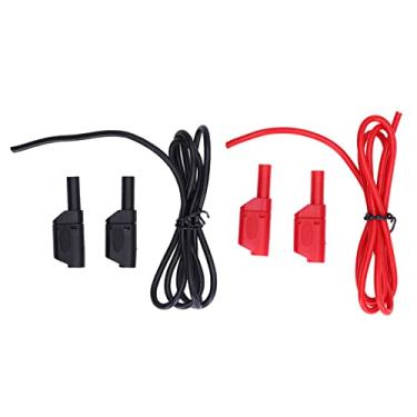 Imagem de Ponta de Prova Banana 4 Mm Cabo de Teste Banana Macho Ponta de Prova Banana para Macho 32A 1000V Conjunto Preto Vermelho para Eletricidade de Bateria