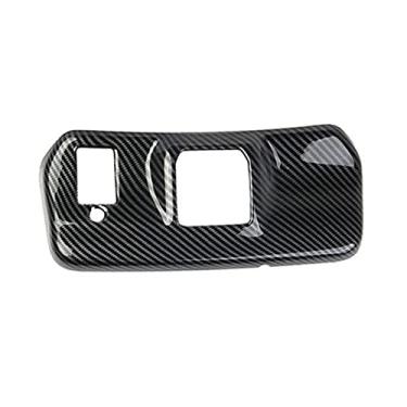 Imagem de TOTMOX Acabamento da tampa do painel de suporte do espelho retrovisor interno de fibra de carbono, acabamento da tampa do espelho panorâmico do interior do carro, compatível com Ford F150 F-150 2021-2022