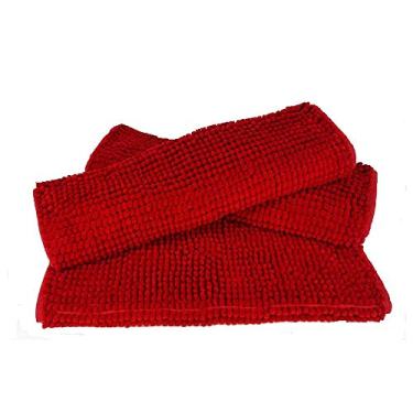 Imagem de 3 Tapete De Banheiro Antiderrapante Microfibra Vermelho top cor:Vermelho