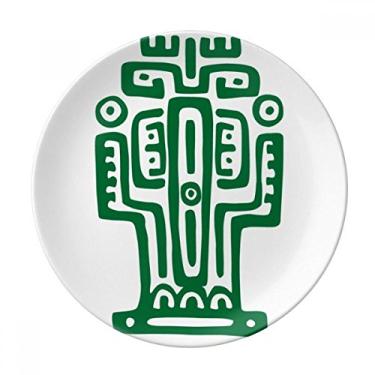 Imagem de Prato de cacto de civilização antiga do México Totems decorativo de porcelana Salver louças para jantar
