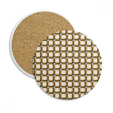 Imagem de Tecido de malha de linho marrom copo copo copo caneca de proteção de mesa pedra absorvente