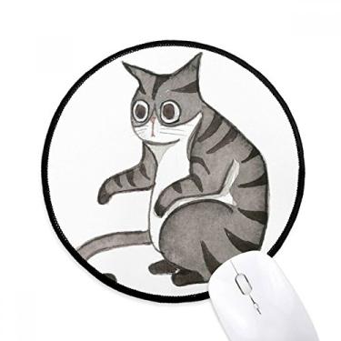 Imagem de Mouse pad Miaoji Painting Dragon-Li aquarela gato mouse pad desktop escritório tapete redondo para computador