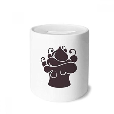 Imagem de DIYthinker Caixa de moedas de cerâmica preta com contorno de sorvete, porta-moedas para presente