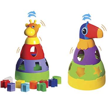Imagem de Kit de Brinquedos Educativos Girafa + Tucano