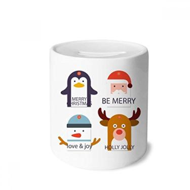 Imagem de DIYthinker Caixa de moedas de cerâmica com retrato de rena e porta-moedas com porta-moedas