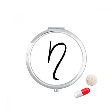 Imagem de Porta-comprimidos, alfabeto grego, ETA, preto, porta-comprimidos, caixa de armazenamento de remédios