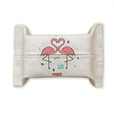 Imagem de Bolsa de linho de algodão para amantes de casais flamingos