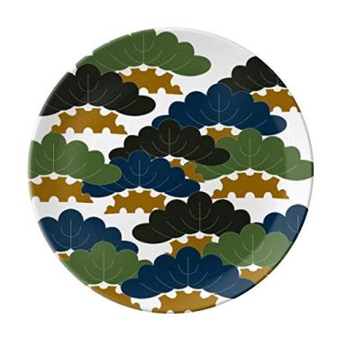 Imagem de Pinheiro chinês tradicional padrão abstrato prato decorativo de porcelana salver louça de jantar