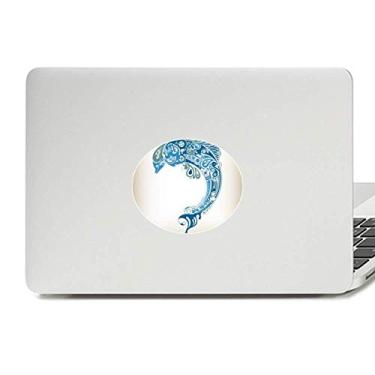 Imagem de Decalque de notebook com emblema de vinil ilustrado com golfinho do oceano azul