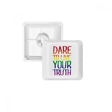Imagem de Kit de atualização para jogos Live Your Truth LGBT com teclado mecânico e bandeira do arco-íris PBT