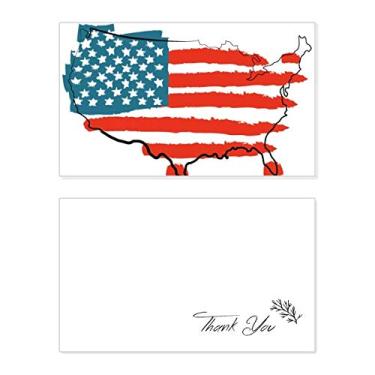 Imagem de Mapa da bandeira dos Estados Unidos de estrelas e listras, cartão de agradecimento, aniversário, agradecimento de casamento