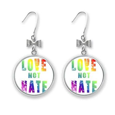 Imagem de Brincos de laço LGBT bandeira de lésbica gay arco-íris com gancho perfurado