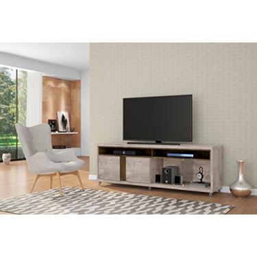 Imagem de Rack Santorini Rodízios de Silicone Cor Vanilla / Madeira