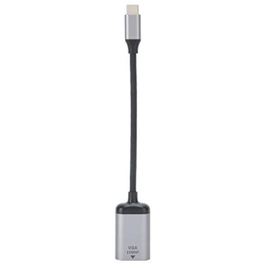 Imagem de Labuduo Adaptador tipo C para VGA, conversor USB C para VGA, liga de alumínio + suporte de PVC para sistemas Windows/Android/OS X Home
