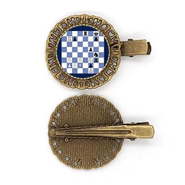 Imagem de International Chess Composition Tactic Hairpin Headdress Broche Clipe de Cabelo Presilha