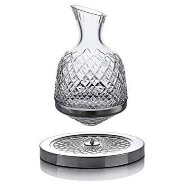 Imagem de Decantador giratório criativo de 1500 ml, decantador de uísque, chumbo soprado à mão - decantador rápido para decantador doméstico (cor: transparente, tamanho: 2812 cm)