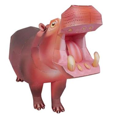 Imagem de Quebra Cabeça 3D Animal Safari Hipopotamo Colagem Papercraft - HAS BRASIL