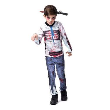 Imagem de Fantasia De Zumbi Infantil Walking Dead Halloween Festas - Fantasias S