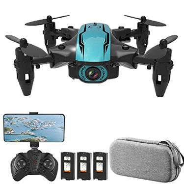 Imagem de CIADAZ Drone CS02 RC com Câmera 4K Wifi FPV Iniciante Drone Mini Brinquedo Quadcóptero Dobrável para Crianças Modo sem Cabeça Faixa de Voo Luzes LED Bolsa de Armazenamento