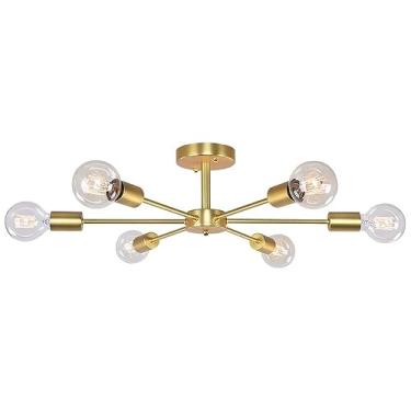 Imagem de Lustre Sputnik, Home-Neat 6 Luzes Luminária de teto Moderna E27 Iluminação de teto para sala de cozinha, quarto, sala de jantar